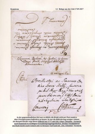 POSTGESCHICHTE DER STADT KOMÁROM 1749-1900 – Blatt 8