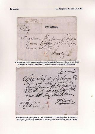 POSTGESCHICHTE DER STADT KOMÁROM 1749-1900 – Blatt 9