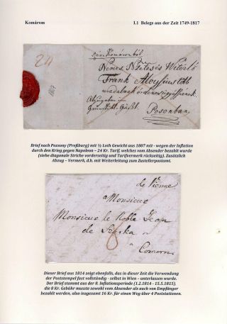 POSTGESCHICHTE DER STADT KOMÁROM 1749-1900 – Blatt 10