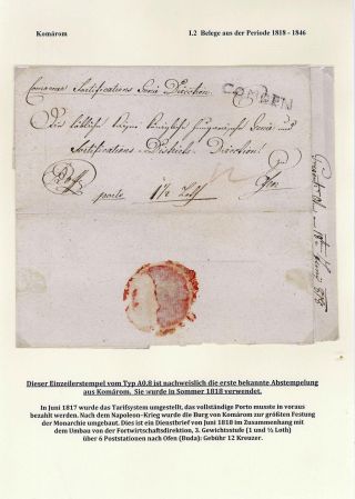 POSTGESCHICHTE DER STADT KOMÁROM 1749-1900 – Blatt 11