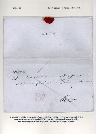 POSTGESCHICHTE DER STADT KOMÁROM 1749-1900 – Blatt 12