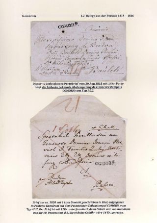 POSTGESCHICHTE DER STADT KOMÁROM 1749-1900 – Blatt 13