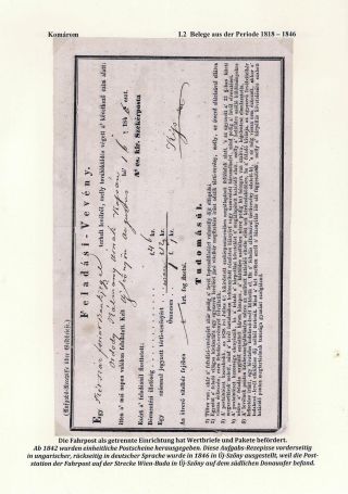 POSTGESCHICHTE DER STADT KOMÁROM 1749-1900 – Blatt 23