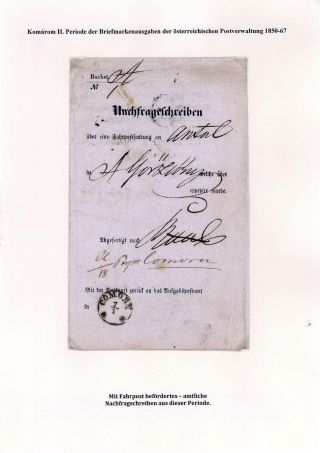 POSTGESCHICHTE DER STADT KOMÁROM 1749-1900 – Blatt 48
