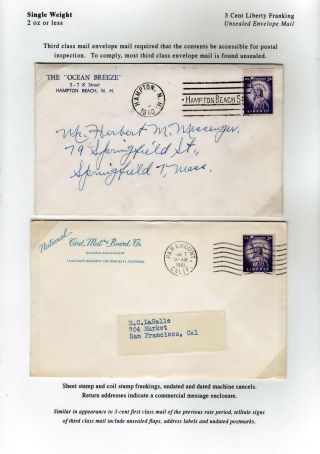 THIRD CLASS SINGLE PIECE MAIL, 1958-1963, THE "3-CENT" RATE – sheet 3