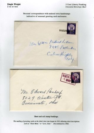 THIRD CLASS SINGLE PIECE MAIL, 1958-1963, THE "3-CENT" RATE – sheet 4
