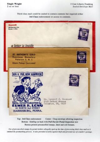 THIRD CLASS SINGLE PIECE MAIL, 1958-1963, THE "3-CENT" RATE – sheet 6