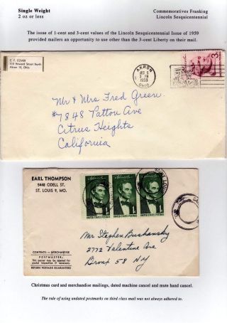 THIRD CLASS SINGLE PIECE MAIL, 1958-1963, THE "3-CENT" RATE – sheet 7