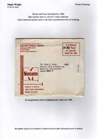 THIRD CLASS SINGLE PIECE MAIL, 1958-1963, THE "3-CENT" RATE – sheet 9