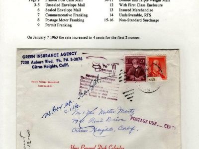 THIRD CLASS SINGLE PIECE MAIL, 1958-1963, THE "3-CENT" RATE