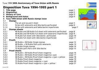 TUVA 1994-1995, SECOND TUVAN STAMPS PERIOD, PART 1 – sheet 2