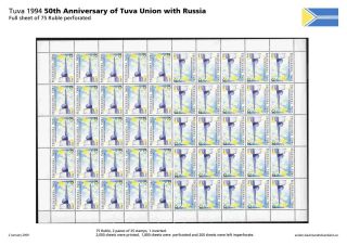 TUVA 1994-1995, SECOND TUVAN STAMPS PERIOD, PART 1 – sheet 10