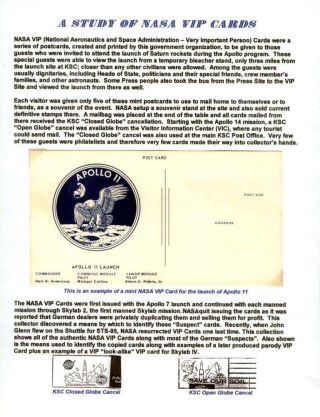EINE STUDIE DER NASA VIP KORESPONDENZKARTEN – Blatt 1