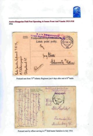 AUSTRO-HUNGARIAN FIELD POST OPERATING AT ISONZO FRONT AND VENETIA 1915-18 – sheet 8