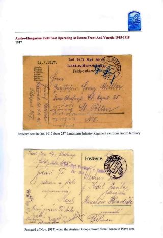 AUSTRO-HUNGARIAN FIELD POST OPERATING AT ISONZO FRONT AND VENETIA 1915-18 – sheet 12