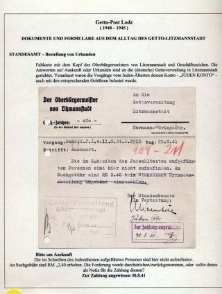 GHETTO LODZ (LITZMANNSTADT) 1939-1945 – sheet 536