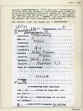 GHETTO LODZ (LITZMANNSTADT) 1939-1945 – sheet 595