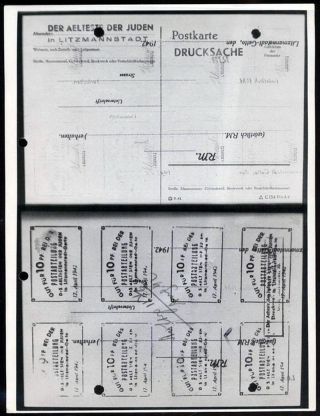 GHETTO LODZ (LITZMANNSTADT) 1939-1945 – sheet 1065