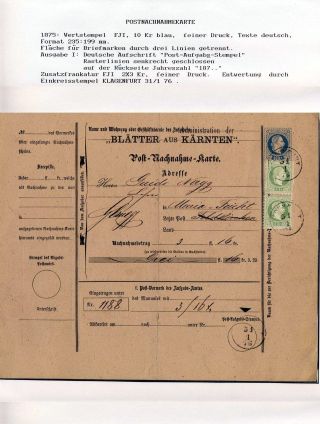 ÖSTERREICH, GANZSACHEN FÜR DEN GELDVERKEHR – Blatt 38
