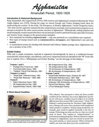 AFGHANISTAN: AMANULLAH PERIOD, 1920-1929 – sheet 1