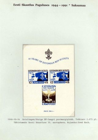 ESTONIAN SCOUTS IN EXILE 1944-1991 – sheet 154