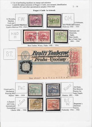 THE PERFINS ON CZECHOSLOVAK STAMPS 1918-1939, 1945-1954 – sheet 2