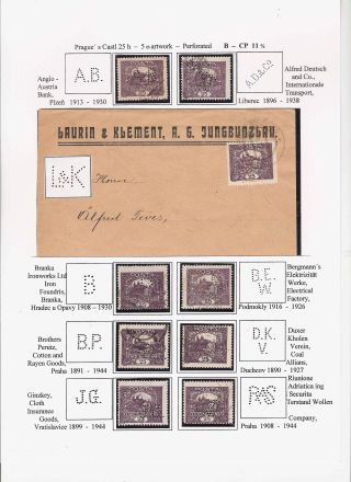 THE PERFINS ON CZECHOSLOVAK STAMPS 1918-1939, 1945-1954 – sheet 15