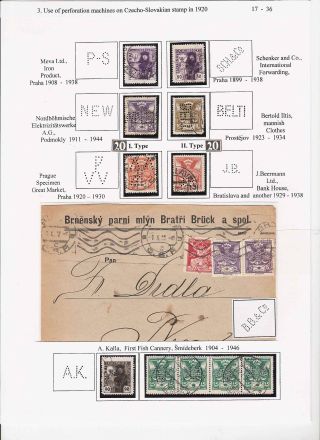 LOCHUNGEN AUF TSCHECHOSLOWAKISCHEN BRIEFMARKEN 1918-1939, 1945-1954 – Blatt 17
