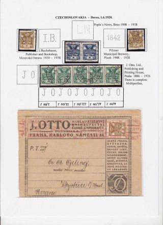 LOCHUNGEN AUF TSCHECHOSLOWAKISCHEN BRIEFMARKEN 1918-1939, 1945-1954 – Blatt 20