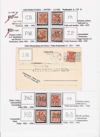LOCHUNGEN AUF TSCHECHOSLOWAKISCHEN BRIEFMARKEN 1918-1939, 1945-1954 – Blatt 22