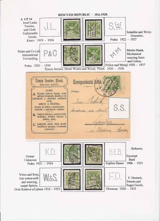 LOCHUNGEN AUF TSCHECHOSLOWAKISCHEN BRIEFMARKEN 1918-1939, 1945-1954 – Blatt 33