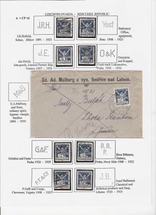 LOCHUNGEN AUF TSCHECHOSLOWAKISCHEN BRIEFMARKEN 1918-1939, 1945-1954 – Blatt 35