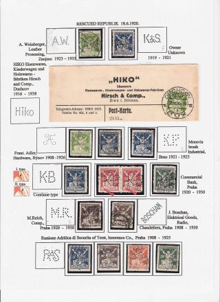 LOCHUNGEN AUF TSCHECHOSLOWAKISCHEN BRIEFMARKEN 1918-1939, 1945-1954 – Blatt 36