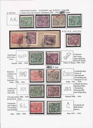 LOCHUNGEN AUF TSCHECHOSLOWAKISCHEN BRIEFMARKEN 1918-1939, 1945-1954 – Blatt 38