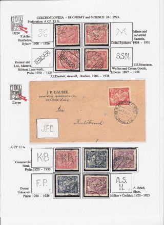 LOCHUNGEN AUF TSCHECHOSLOWAKISCHEN BRIEFMARKEN 1918-1939, 1945-1954 – Blatt 39