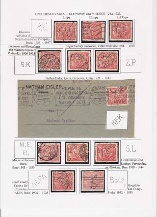 LOCHUNGEN AUF TSCHECHOSLOWAKISCHEN BRIEFMARKEN 1918-1939, 1945-1954 – Blatt 42