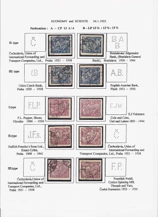 LOCHUNGEN AUF TSCHECHOSLOWAKISCHEN BRIEFMARKEN 1918-1939, 1945-1954 – Blatt 43