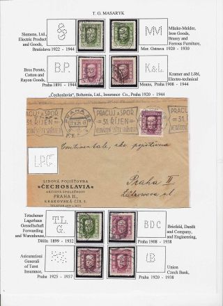 LOCHUNGEN AUF TSCHECHOSLOWAKISCHEN BRIEFMARKEN 1918-1939, 1945-1954 – Blatt 45