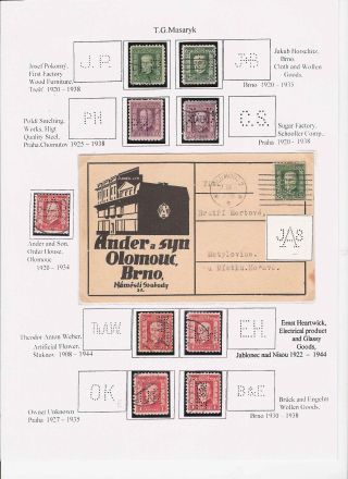 LOCHUNGEN AUF TSCHECHOSLOWAKISCHEN BRIEFMARKEN 1918-1939, 1945-1954 – Blatt 49