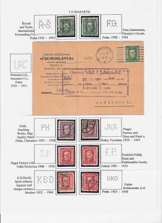 LOCHUNGEN AUF TSCHECHOSLOWAKISCHEN BRIEFMARKEN 1918-1939, 1945-1954 – Blatt 51