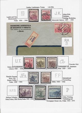 LOCHUNGEN AUF TSCHECHOSLOWAKISCHEN BRIEFMARKEN 1918-1939, 1945-1954 – Blatt 55