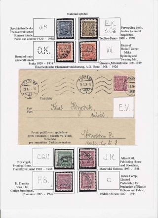 LOCHUNGEN AUF TSCHECHOSLOWAKISCHEN BRIEFMARKEN 1918-1939, 1945-1954 – Blatt 60