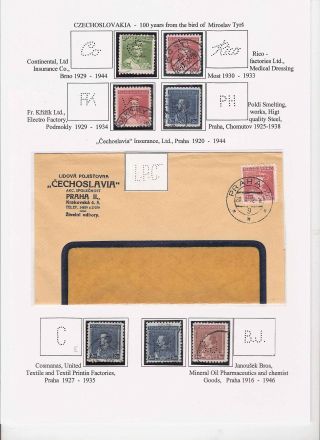 LOCHUNGEN AUF TSCHECHOSLOWAKISCHEN BRIEFMARKEN 1918-1939, 1945-1954 – Blatt 63