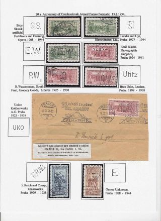 LOCHUNGEN AUF TSCHECHOSLOWAKISCHEN BRIEFMARKEN 1918-1939, 1945-1954 – Blatt 72