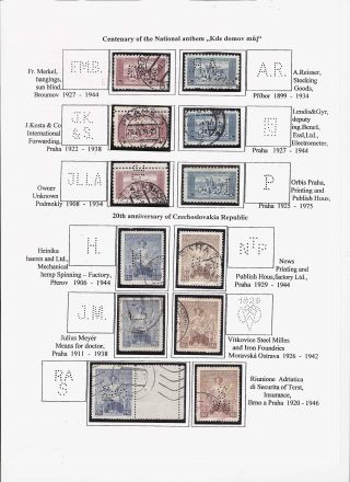 LOCHUNGEN AUF TSCHECHOSLOWAKISCHEN BRIEFMARKEN 1918-1939, 1945-1954 – Blatt 76