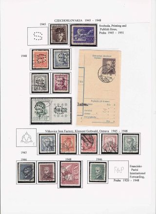 LOCHUNGEN AUF TSCHECHOSLOWAKISCHEN BRIEFMARKEN 1918-1939, 1945-1954 – Blatt 79