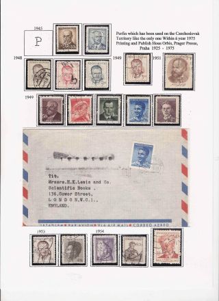 LOCHUNGEN AUF TSCHECHOSLOWAKISCHEN BRIEFMARKEN 1918-1939, 1945-1954 – Blatt 80