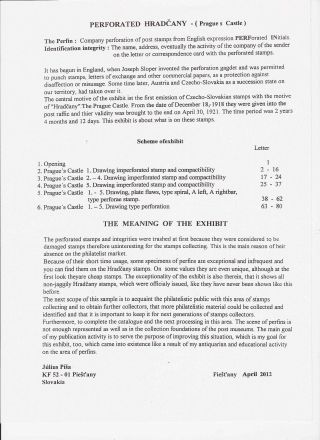 PERFORATED HRADCANY (PRAGUE`S CASTLE) – sheet 1