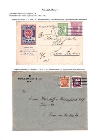 POSTMARKS OF "UNIVERSAL" MACHINE ON THE TERRITORY OF CZECHOSLOVAKIA 1920-1947 – sheet 2