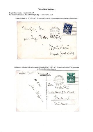 POSTMARKS OF "UNIVERSAL" MACHINE ON THE TERRITORY OF CZECHOSLOVAKIA 1920-1947 – sheet 4